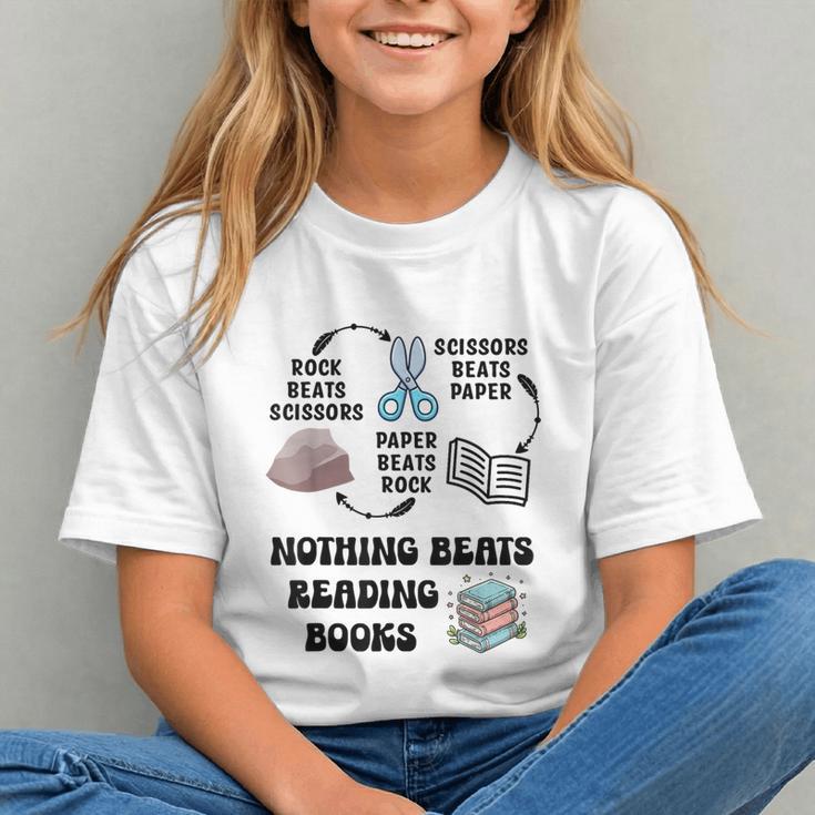 Nothing Beats Reading Rock Paper Scissors Reader Book Lover Graphic Youth