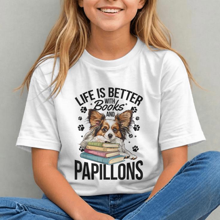 Papillon Dog Breed Life Is Better With Books And Papillons Graphic Youth