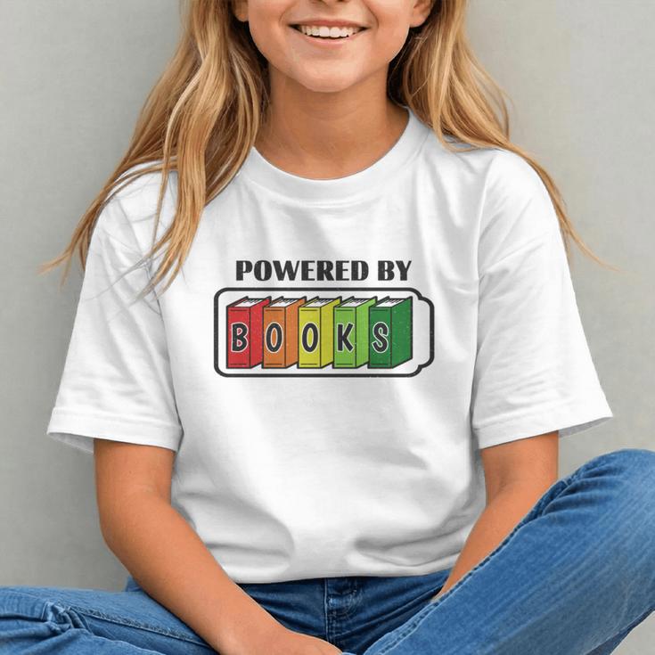 Powered By Books Bookworm Librarian Reading Graphic Youth