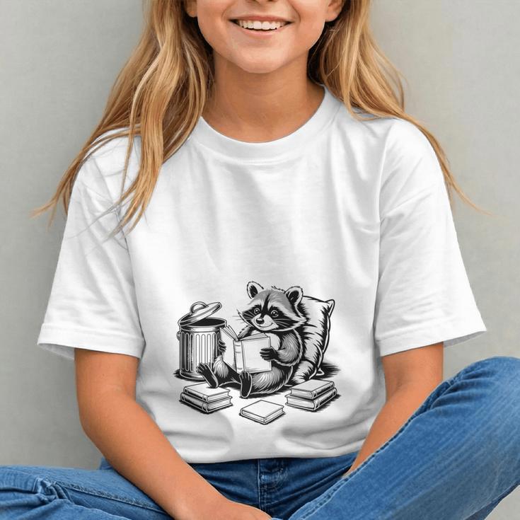 Raccoon Reading A Book Vintage Trash Reader Graphic Youth