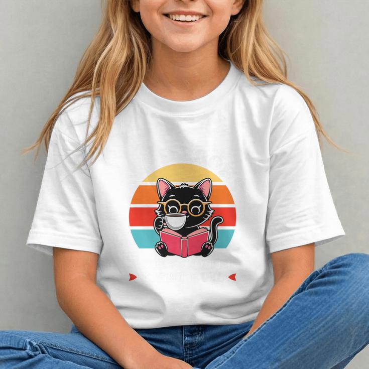 Read Books Drink Coffee Fight Evil Cat Premium Graphic Youth