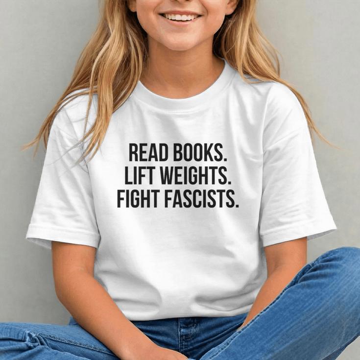 Read Books Lift Weights Fight Fascists Premium Tri-Blend Graphic Youth