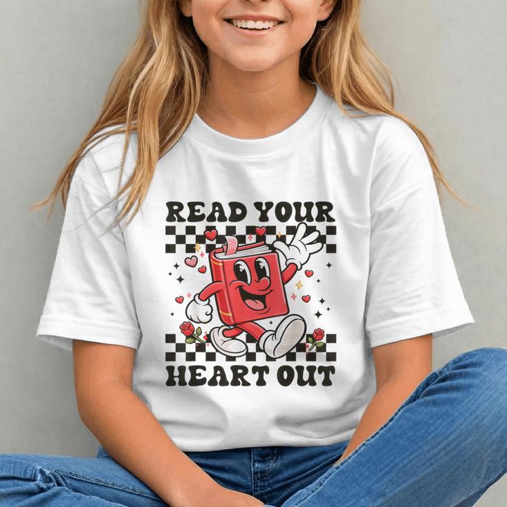 Read Your Heart Out Teacher Valentines Book Lover Graphic Youth