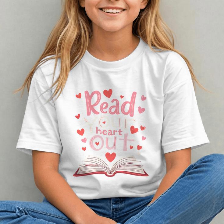 Read Your Heart Out Teacher Valentines Day Reading Book Love Premium Tri-Blend Graphic Youth