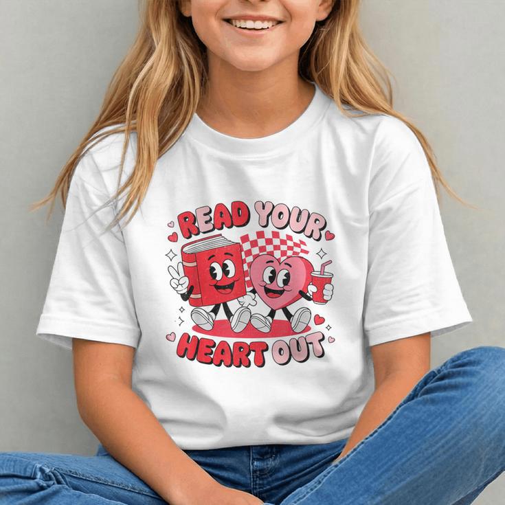Read Your Heart Out Valentine's Day Retro Teacher Bookish Graphic Youth Read Your Heart Out Valentine's Day Retro Teacher Bookish Graphic Youth