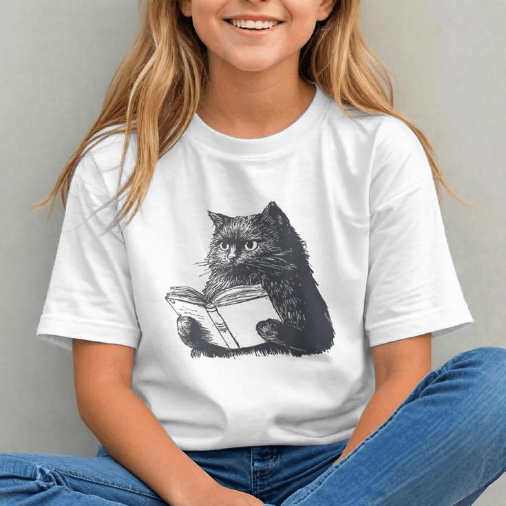 Reading Cat Cat Book Lover Graphic Youth
