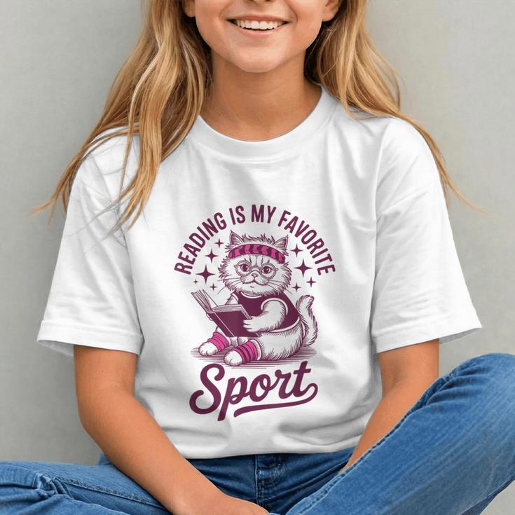 Reading Is My Favorite Sport Cat And Book Lover Women Graphic Youth