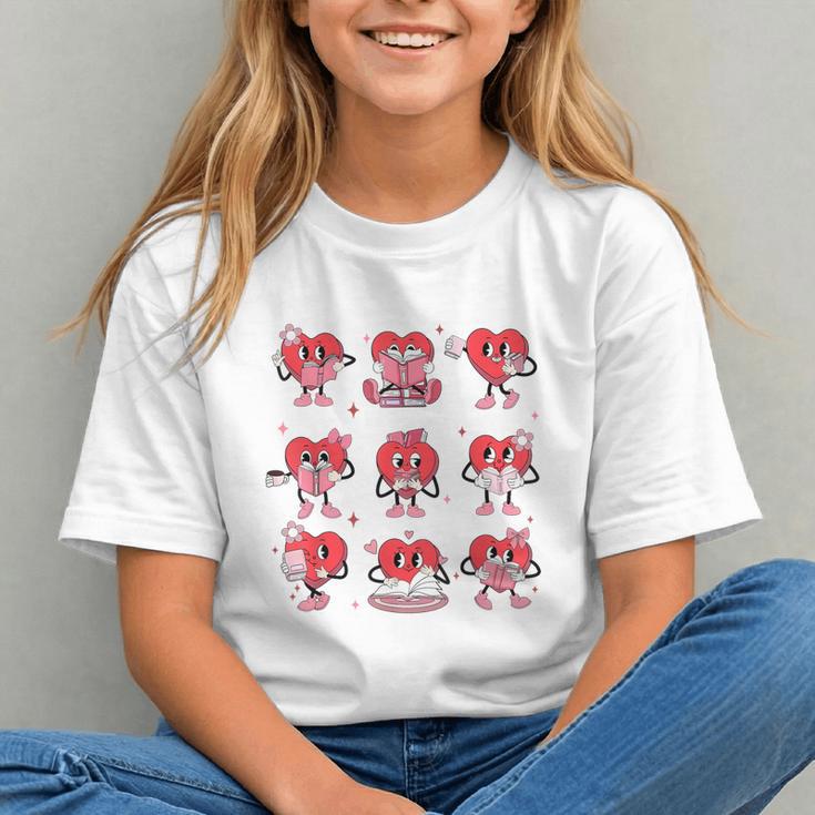Reading Heart Book Valentines Day Teacher Women Girl Graphic Youth