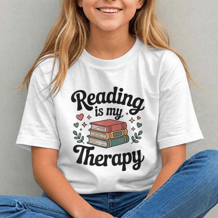 Reading Is My Therapy Book Lover Bookworm Graphic Youth