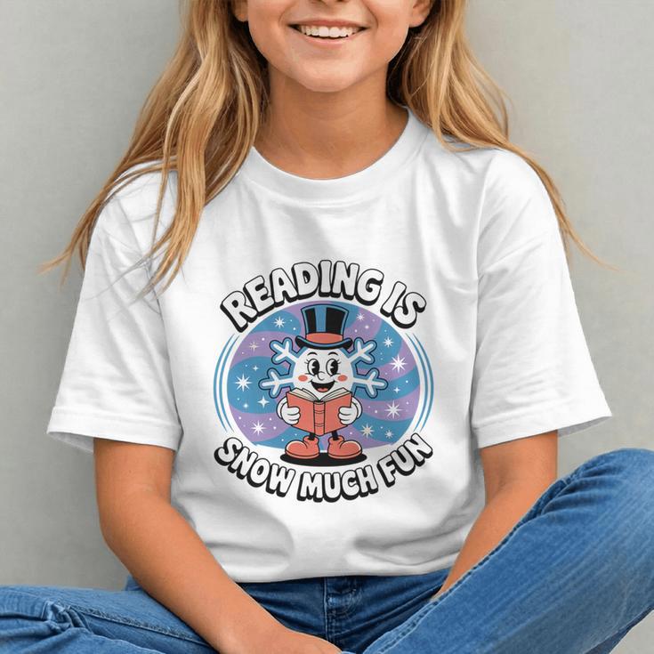 Reading Is Snow Much Fun Snowflake Book Lovers Winter Theme Premium Tri-Blend Graphic Youth