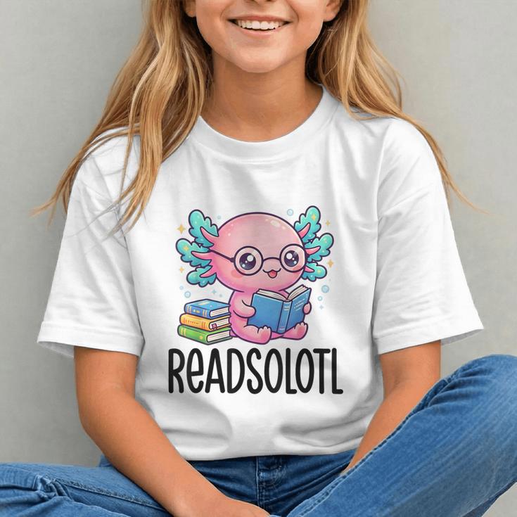 Readsolotl Cute Axolotl Reading Book Kawaii Pink Aesthetic Graphic Youth