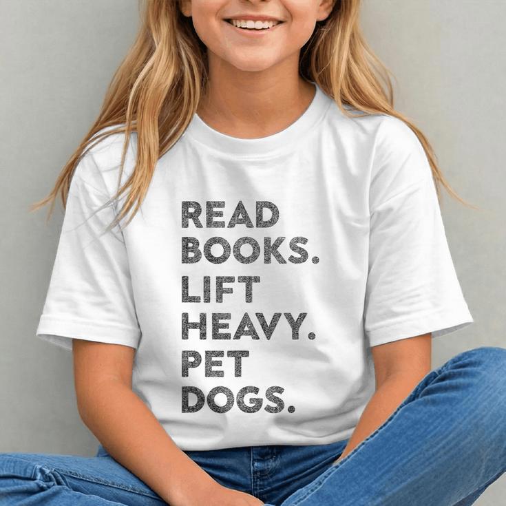 Retro Gym Book Lover Read Books Lift Heavy Pet Dogs Graphic Youth