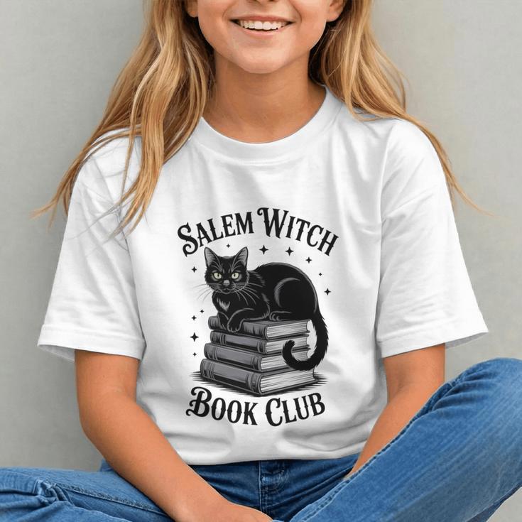 Salem Witch Book Club Bookish Halloween Cat Women Graphic Youth