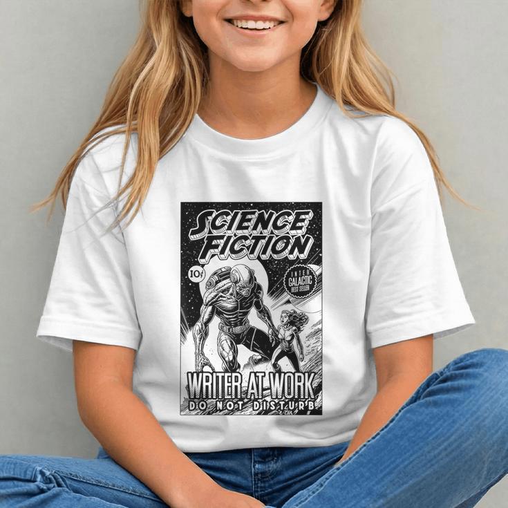 Science Fiction Writer At Work Vintage Book Cover Graphic Youth Science Fiction Writer At Work Vintage Book Cover Graphic Youth