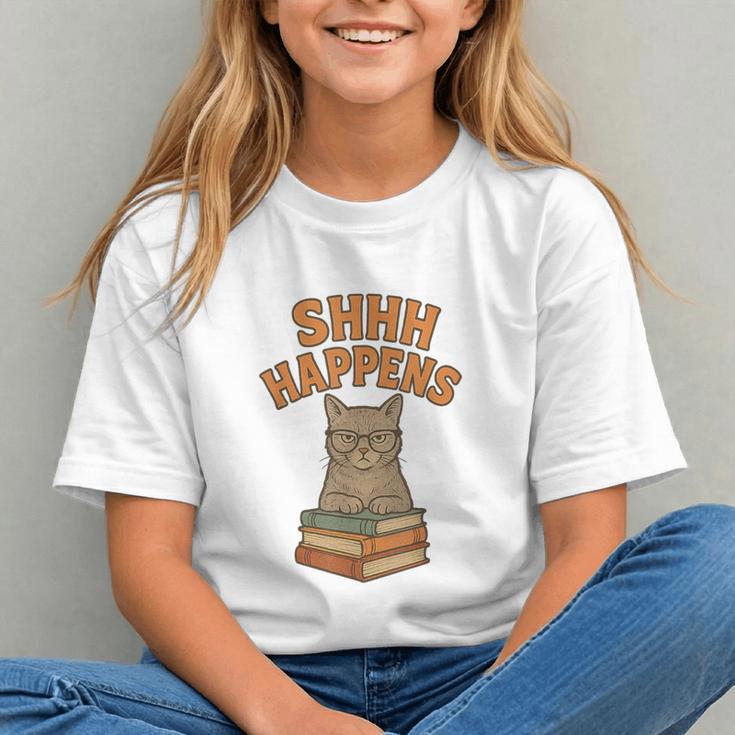 SHHH Happens Librarian Cat Books Library Graphic Youth