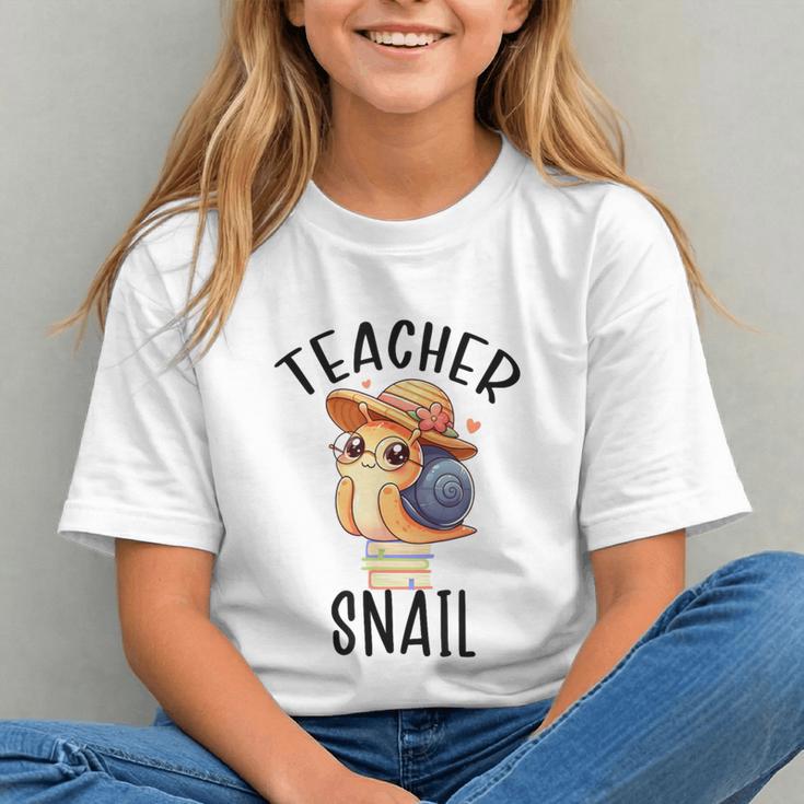 Teacher Snail With Glasses On Books Cute Pre-K Kindergarten Graphic Youth