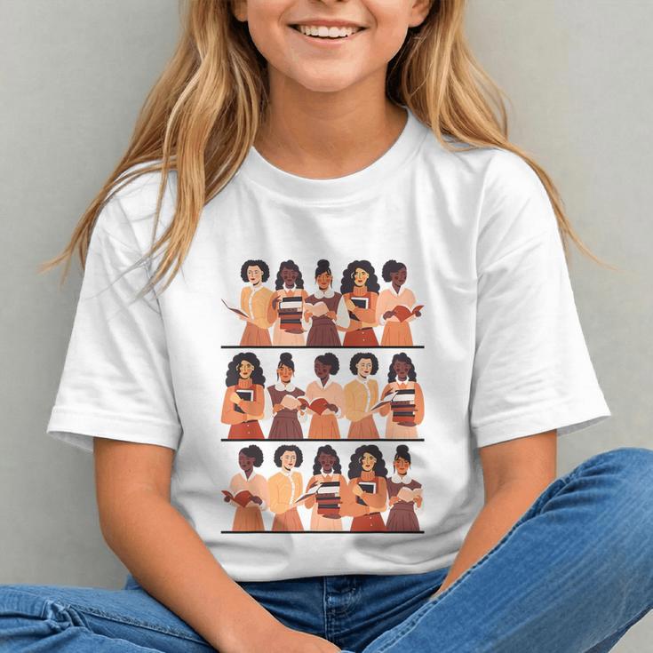 History Month Educated Black Women Girls Reading Books Graphic Youth