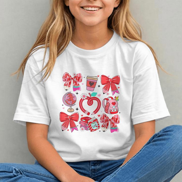 Valentine Teacher Coquette Bow Pencil Heart Book Girl Women Graphic Youth Valentine Teacher Coquette Bow Pencil Heart Book Girl Women Graphic Youth