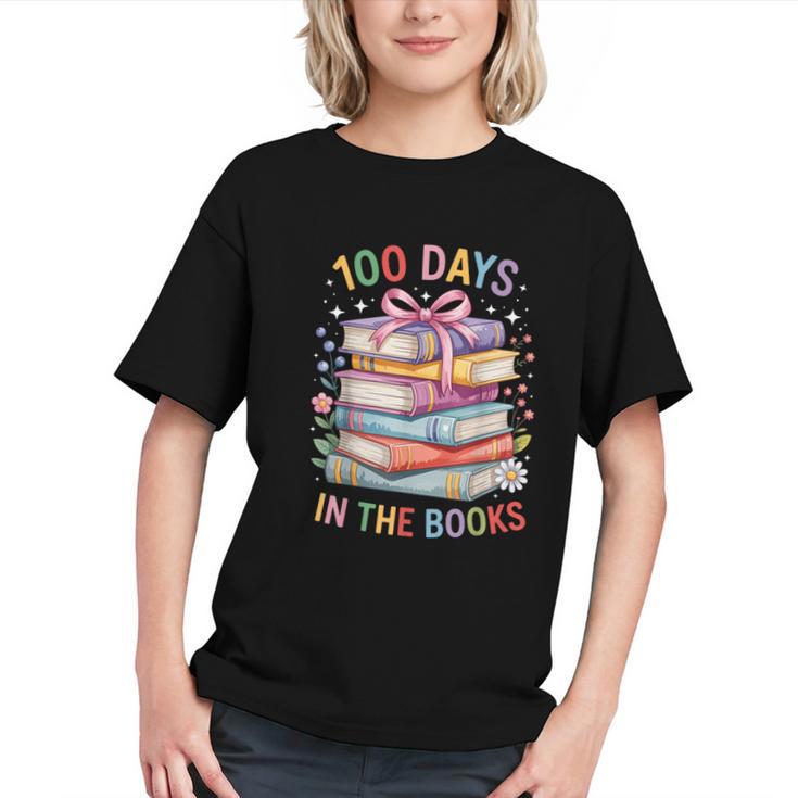100 Days In The Books Cute Book 100 Days Of School Teachers Graphic Youth
