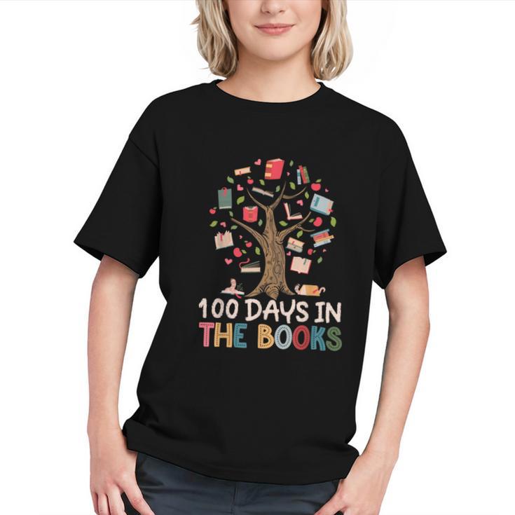 100 Days In The Books Reading Teacher Cute Book Lover Graphic Youth