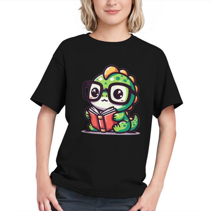 Adorable Book Lover Iguana With Reading Glasses Cute Graphic Youth