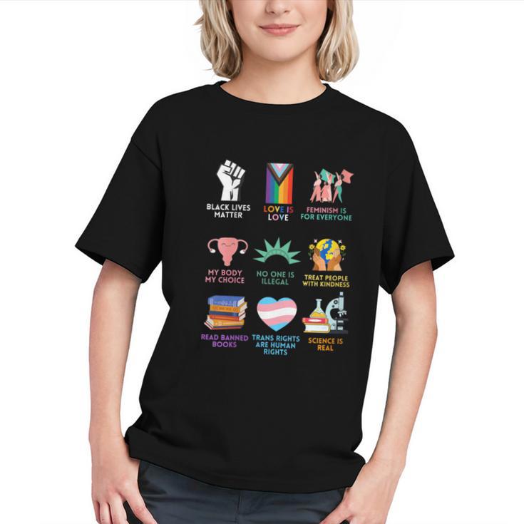 Ally Anti Trump Liberal BLM Love Is Love Banned Books Icons Graphic Youth