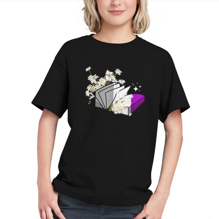Asexual Book Lover LGBT Reading Pride Ace Flag Daisy Graphic Youth