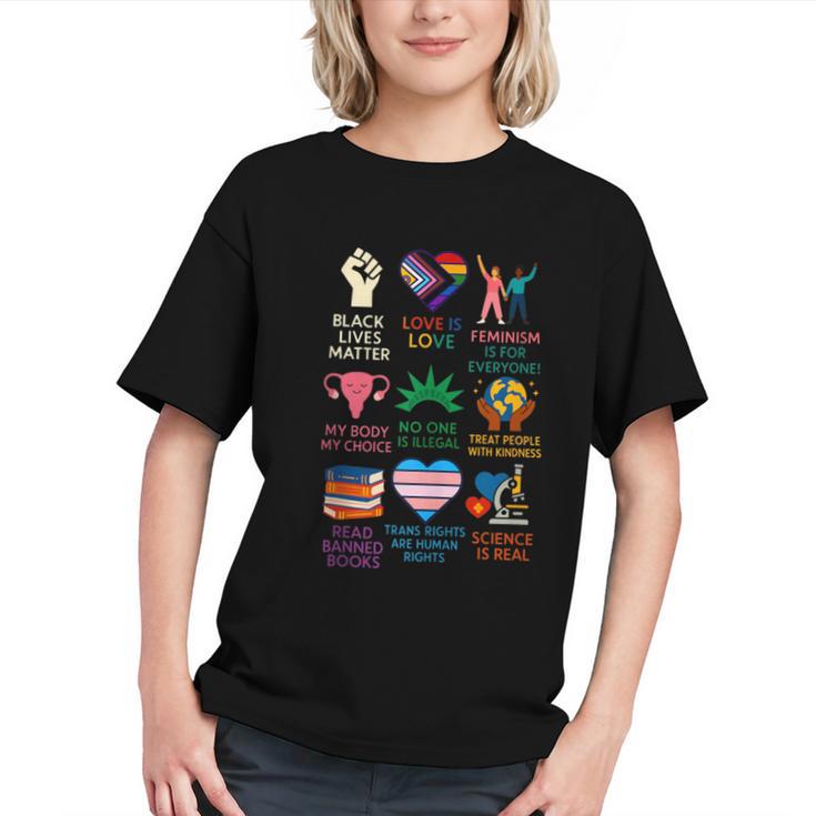 BLM Human Rights Feminism Trans Science Books LGBTQ Kindness Graphic Youth