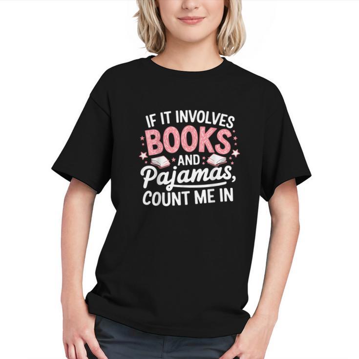 Book & Pajamas Humorous Book Lover Reading Bedtime Graphic Youth