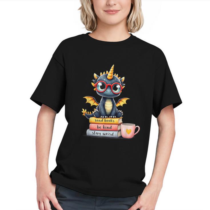 Book Lover Cute Baby Dragon Reading Graphic Youth