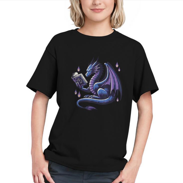 Book Lover Dragon Reading Cool Fantasy Women Girls Kids Men Graphic Youth