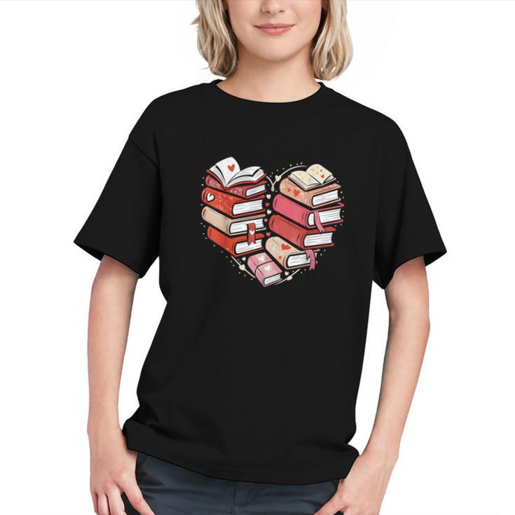 Book Lover Heart Shape Reading Librarian Valentine Men Women Graphic Youth