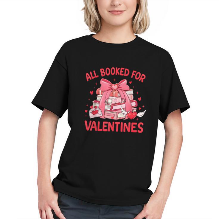 All Booked For Valentine Bow Books Lover Teacher Girl Women Graphic Youth