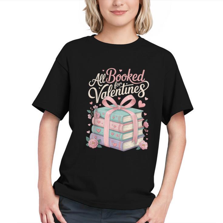 All Booked For Valentines Stacked Books Graphic Youth