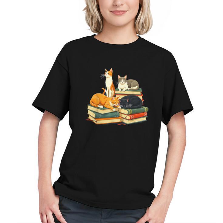 Bookish Cat Lover Cute Reading Squad Books & Kittens Love Graphic Youth