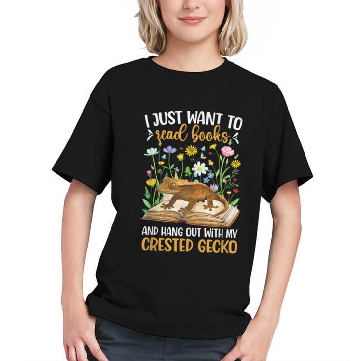 Books And Crested Gecko Owner Crestie Lover Graphic Youth