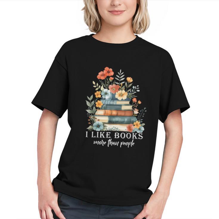 I Like Books More Than People Reading Reader Bookworm Saying Graphic Youth