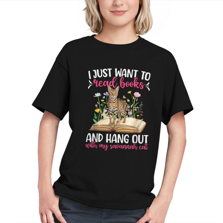Books And My Savannah Cat Owner Savannah Cat Lover Graphic Youth