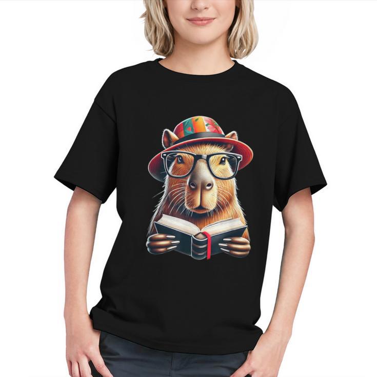 Capybara Bookworm Rodent Reading a Book Graphic Youth