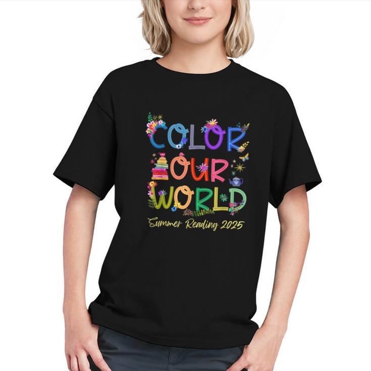 Color Our World Summer Reading 2025 Boho Wildflower Book Graphic Youth