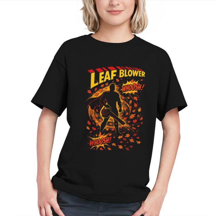Comic Book Superhero Fall Season Leaf Blower Graphic Youth