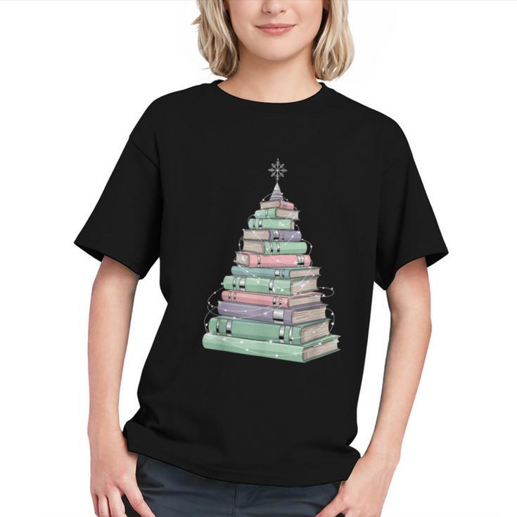 Cute Bookmas Christmas Book Tree Book Lover Teacher Graphic Youth