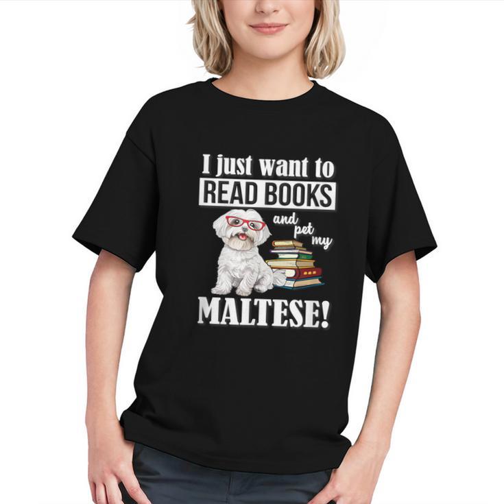 Cute Glasses Read Books & Pet My Maltese Lover Graphic Youth