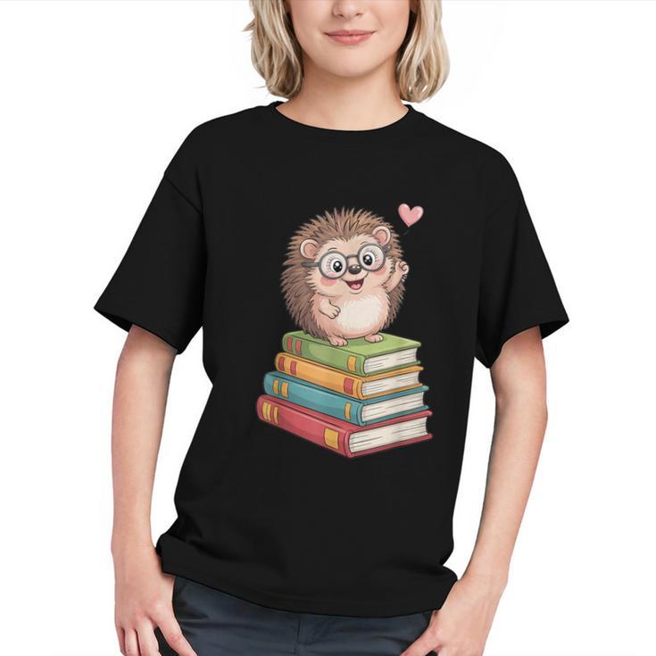 Cute Hedgehog Reading Books Animal Lover Reader Bookworm Graphic Youth