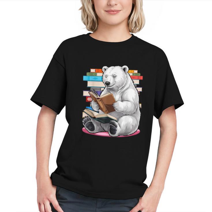 Cute Polar Bear Is Reading a Book Reading Polar Bear Graphic Youth