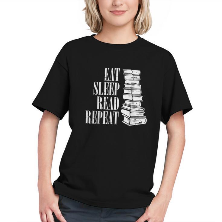 Eat Sleep Read Repeat Reading Book Librarian Men Women Kids Graphic Youth