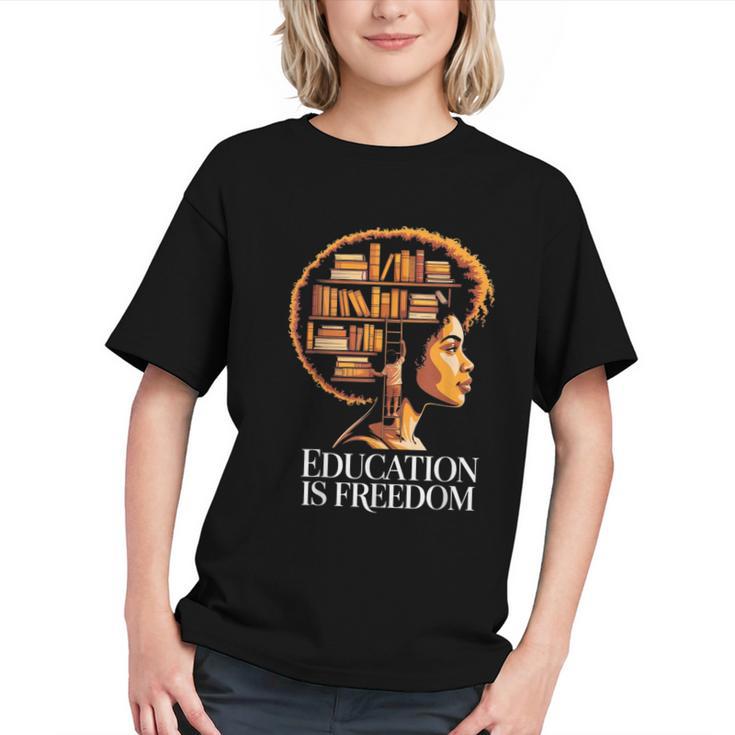 Education Is Freedom Afro Woman Book Illustration Graphic Youth