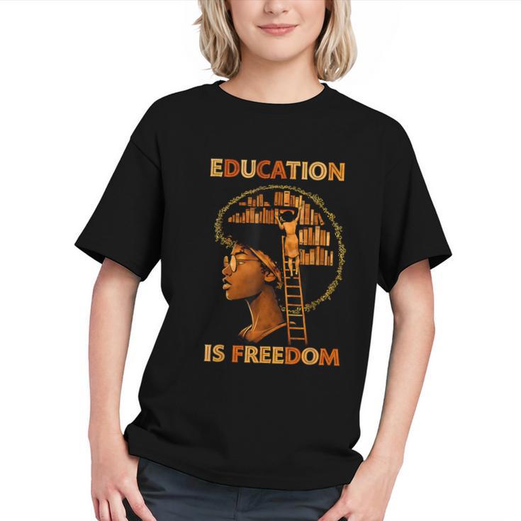 Education Is Freedom Teacher Book Black History Month Graphic Youth