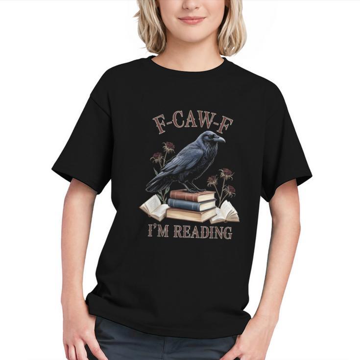 F-CAW-F Crow Book Lover Reader Gothic Humor Graphic Youth