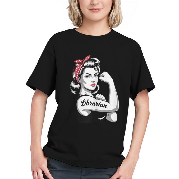 Female Librarian Rosie Riveter Book Guardian Woman Graphic Youth